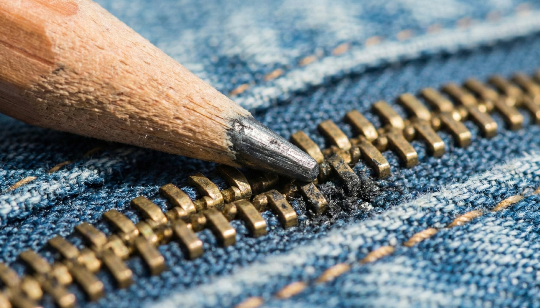 Jean zipper to lubricate