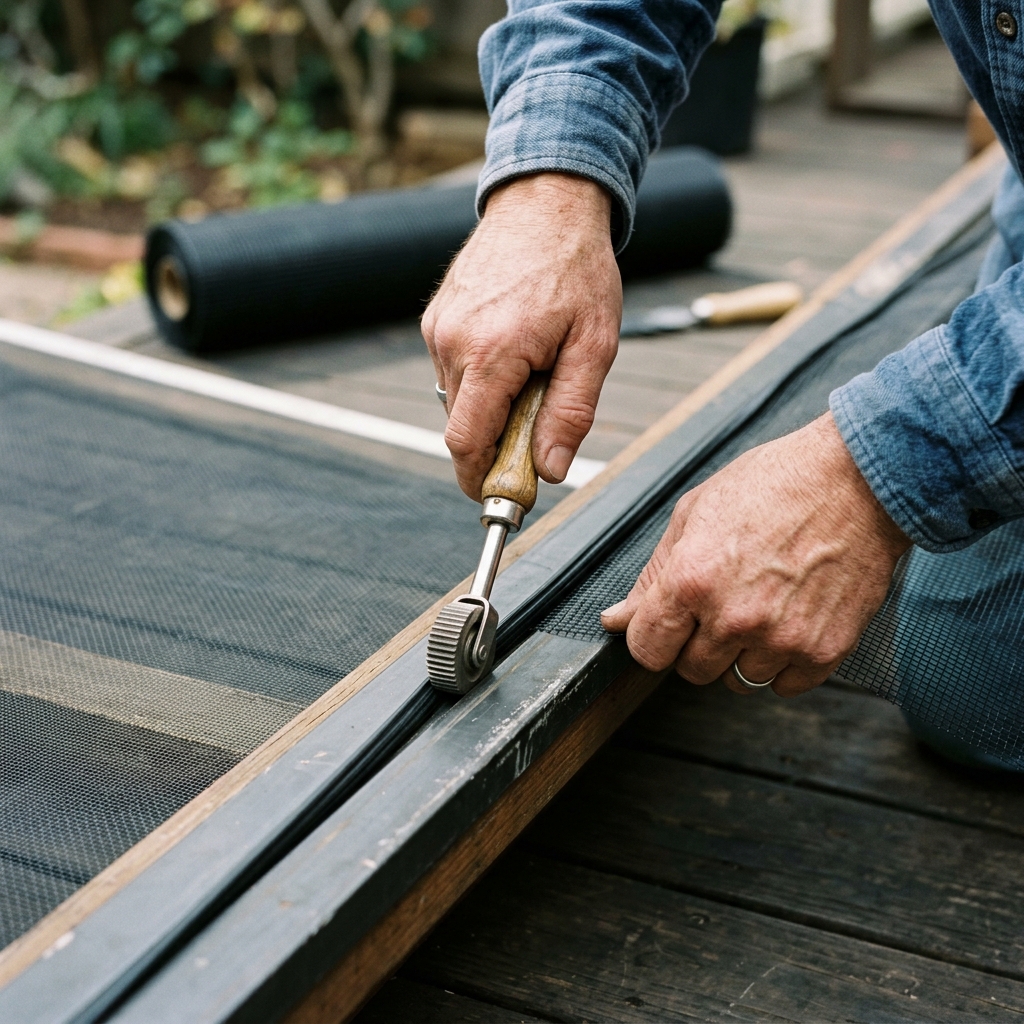 window screen mesh spline diy step 1