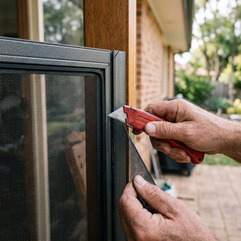 window screen mesh spline diy step 2